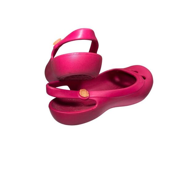 Crocs Hot Pink Slingbacks Size 10 - Picture 4 of 8
